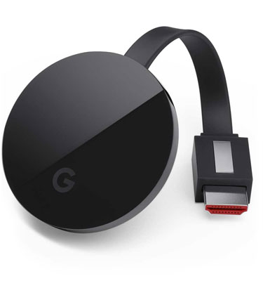 Google Chromecast Ultra black puck showing 4K HDMI connector