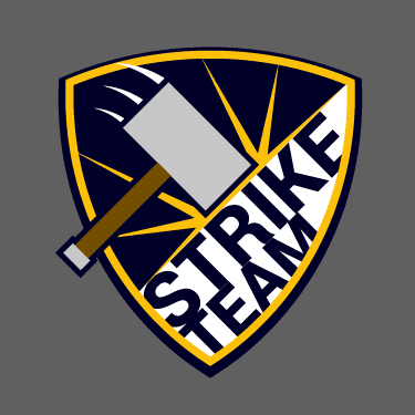 eSports logo concept for Strike team. Crest style.