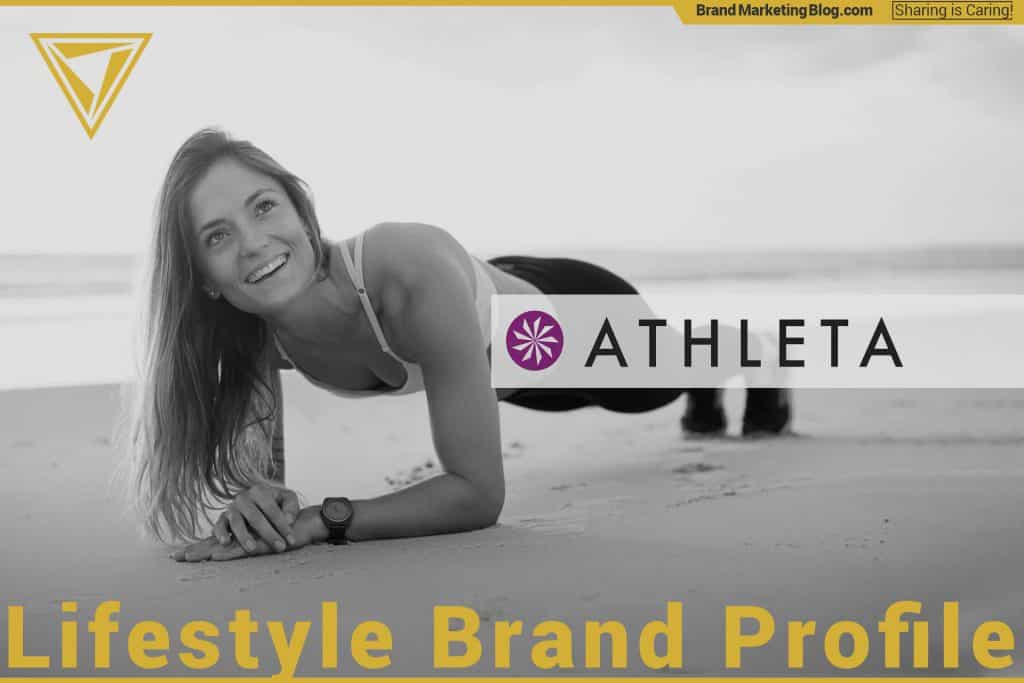 Athleta. Lifestyle brand profile. A beautiful woman doing a plank on a beach in Athleta clothing.
