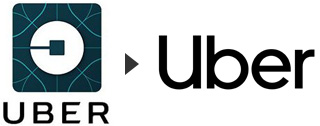 Ubers old logo and Ubers new logo