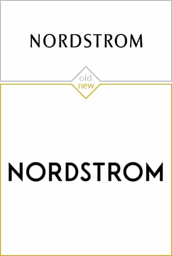Old and new logo design of Nordstrom
