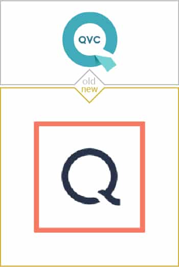 Old and new logo design of QVC