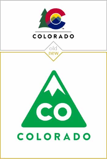 Old and new logo design of Colorado state