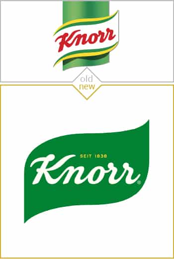 Old and new logo design of Knorr