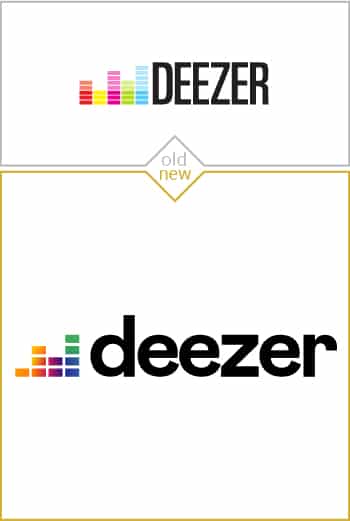 Old and new logo design of Deezer