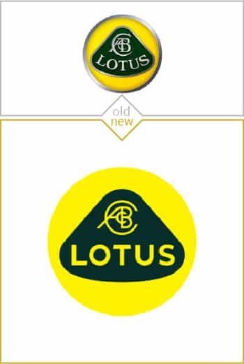 Old and new logo design of Lotus cars