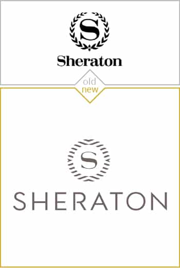 Old and new logo design of Sheraton hotels