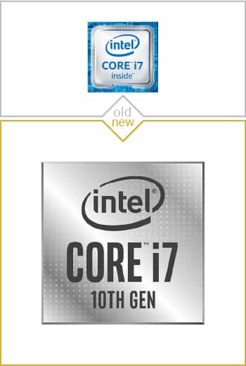 Old and new logo design of Core i7