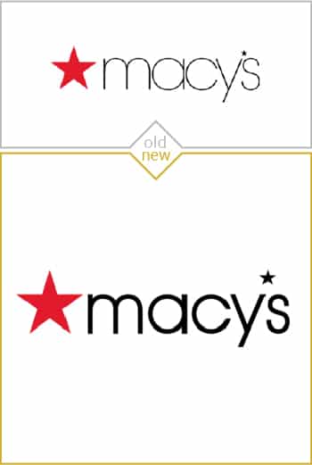 Old and new logo design of Macy's