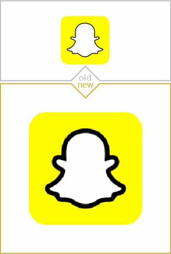 Old and new logo design of Snapchat