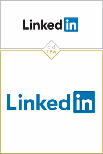 Old and new logo design of LinkedIn