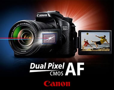 Ad for Dual Pixel AF - CMOS for Canon.
