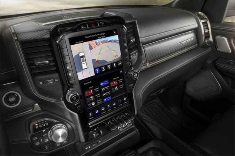 Back up camera in infotainment system of a 2021 Dodge Ram 1500