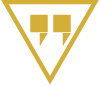 Gold triangle with quotation marks inside