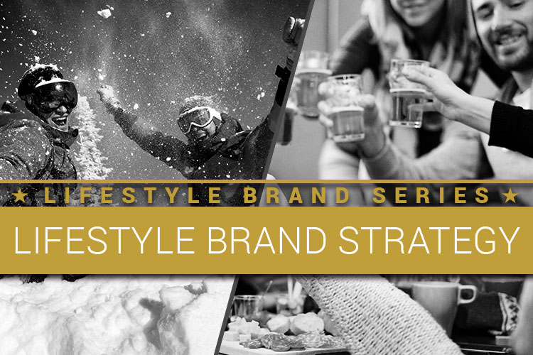 Lifestyle Brand Series. Lifestyle Brand Strategy. Snowboarders having fun in the snow. People having fun drinking in the ski lodge.