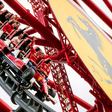 Ferrari roller coaster at Ferrari land