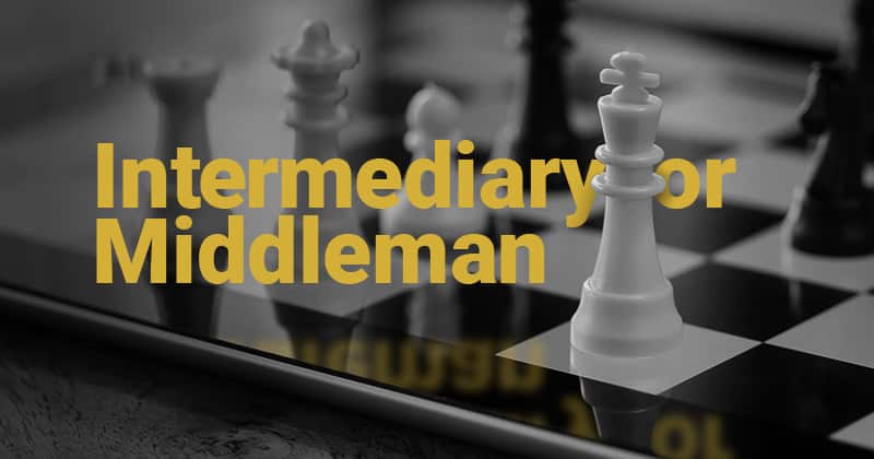 Intermediary or Middleman. Business chess match