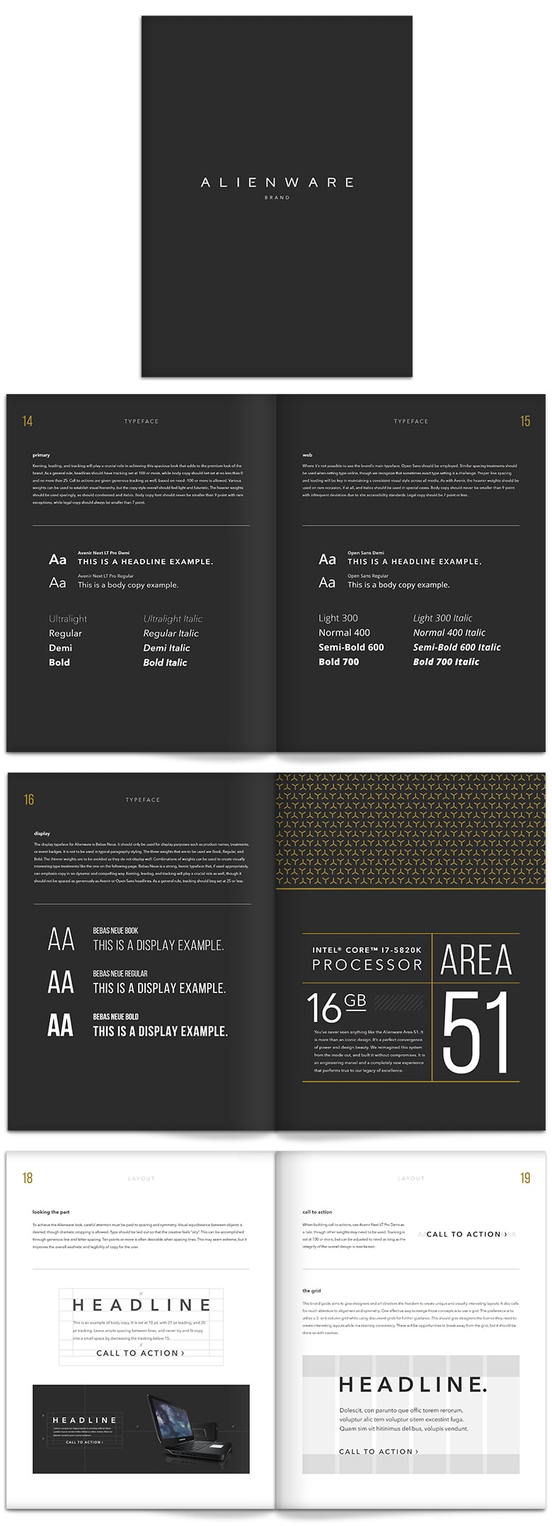 Alienware Brand Guidelines for fonts