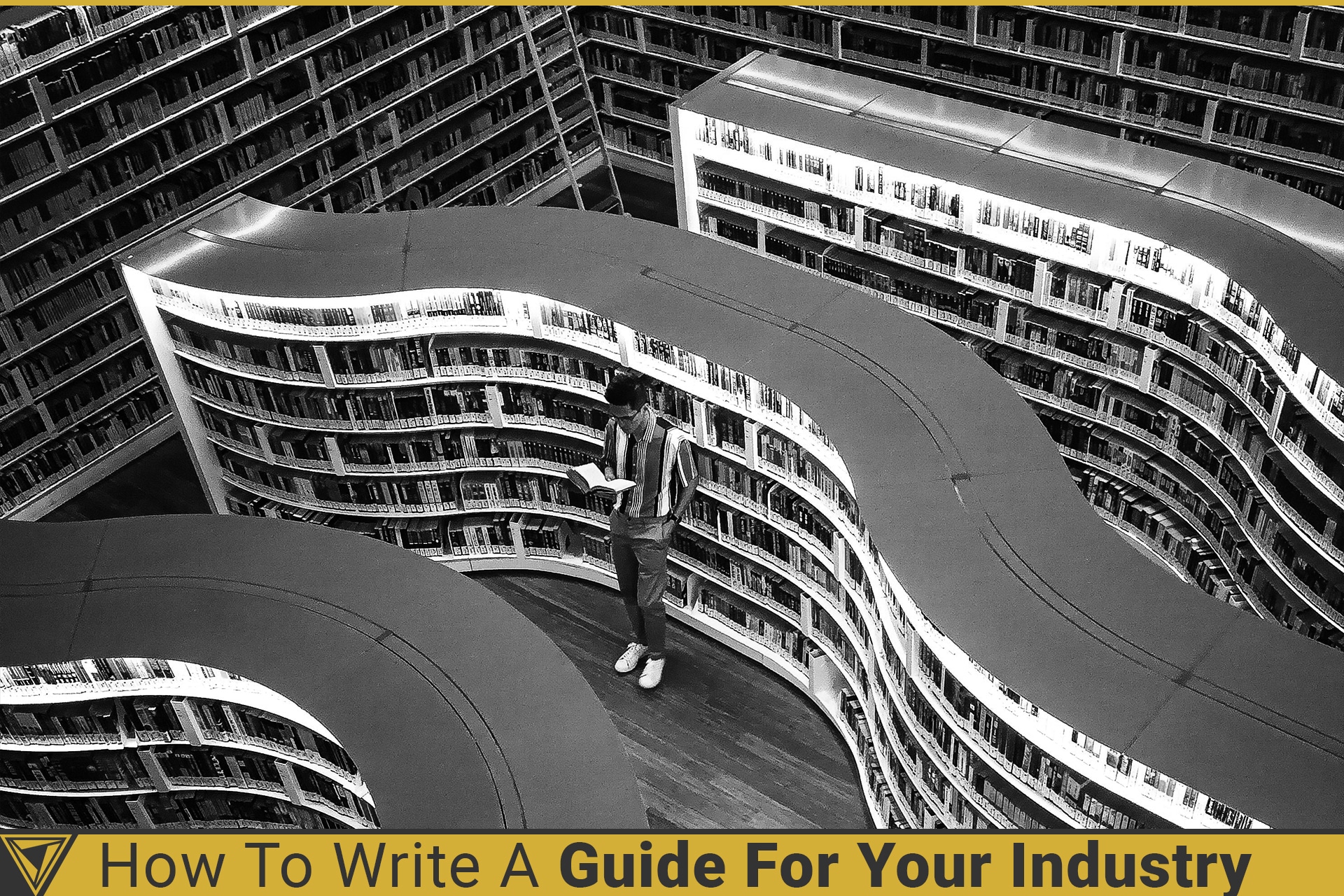 National library photo in black and white. How to write a guide for your industry.
