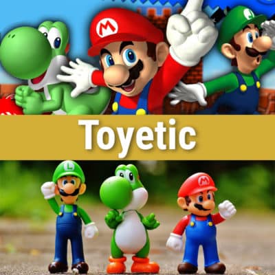 Toyetic. Yoshi, Mario and Luigi as both video game characters and toys.